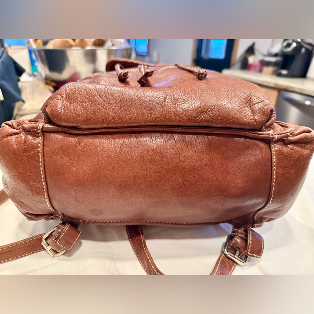 Sundance Tinley Brown Leather Backpack - Picture 4 of 6